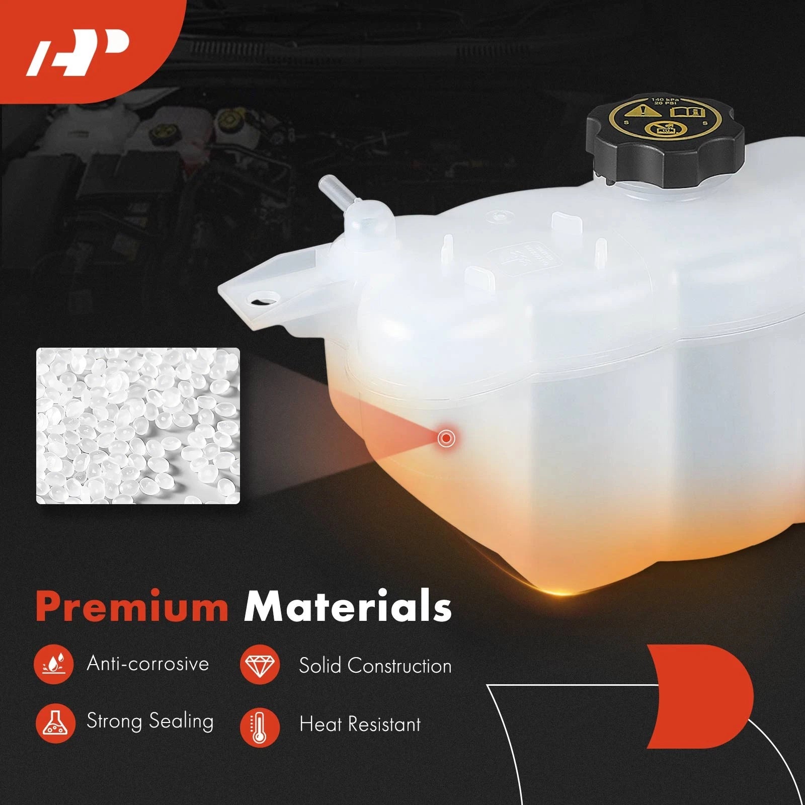 Engine Coolant Reservoir Tank with Cap for Jeep Grand Cherokee (2022–2024)