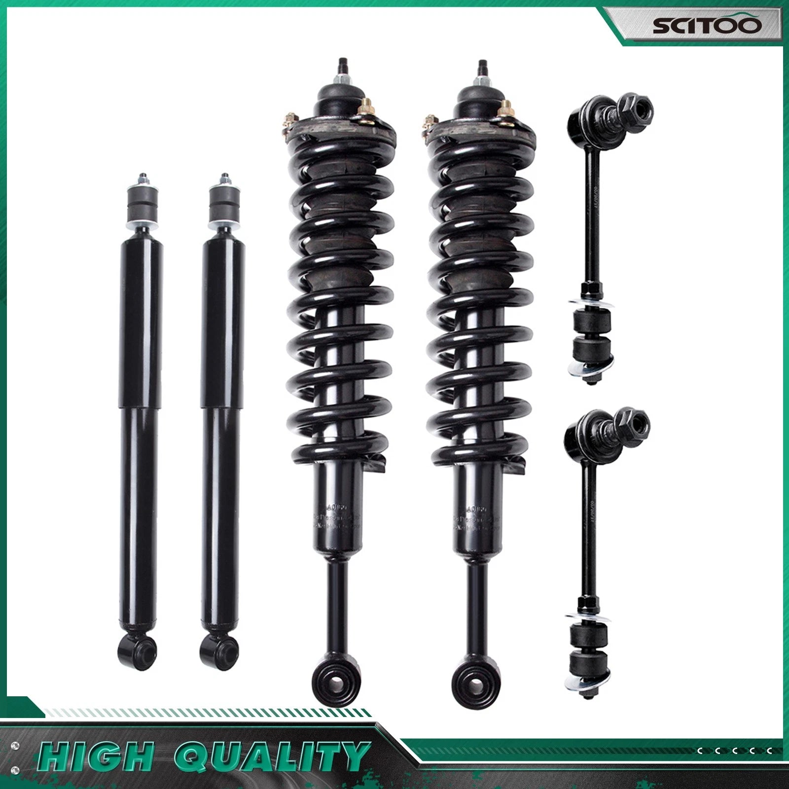 Front Struts Rear Shocks Sway Bars Kit for Toyota 4Runner FJ Cruiser (2003–2018)