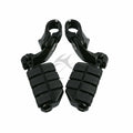 1 1/4" Chrome/Black Short Angled Highway Bar Footpegs for Harley