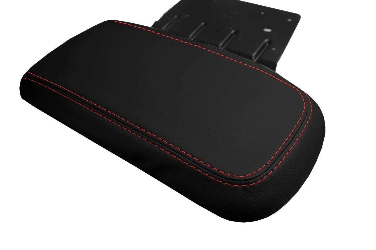 Leather Console Lid Armrest Cover for Mitsubishi Eclipse (2006–2012) Red Stitch