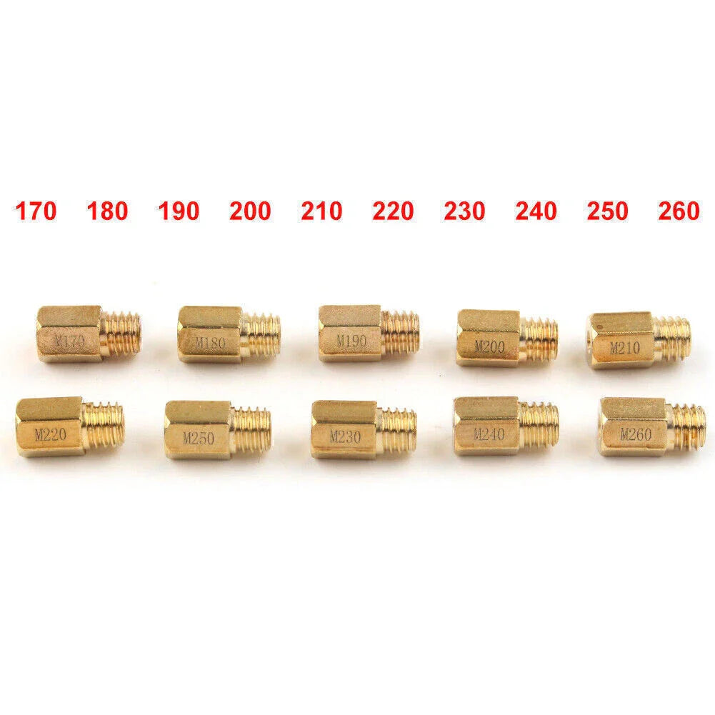 10 Pcs Hex Type Main Jets for MIKUNI VM/TM/TMX Carburetor (170-260)