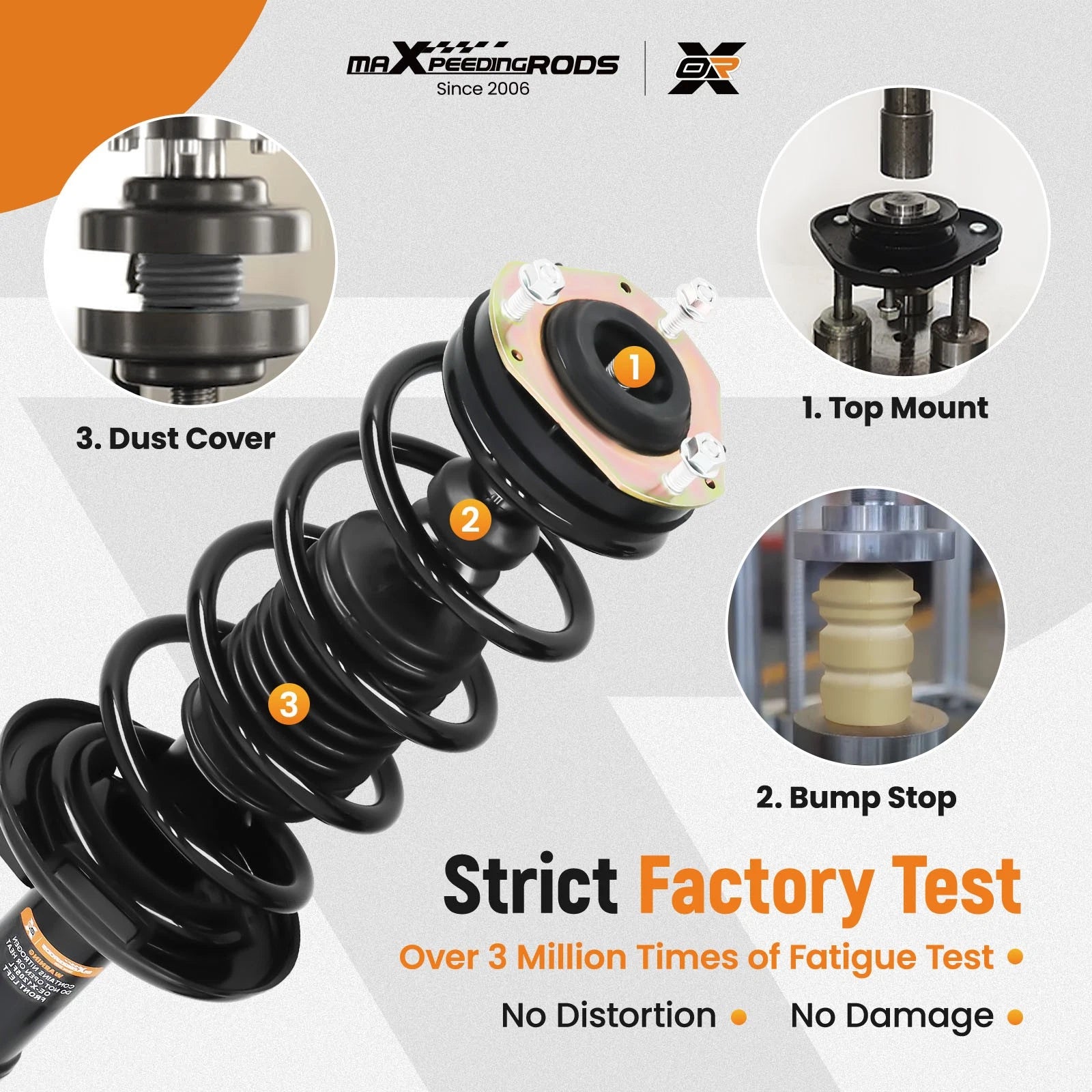 Set of 2 Front Struts with Coil Spring Assembly for Ford Fiesta (2011–2013)