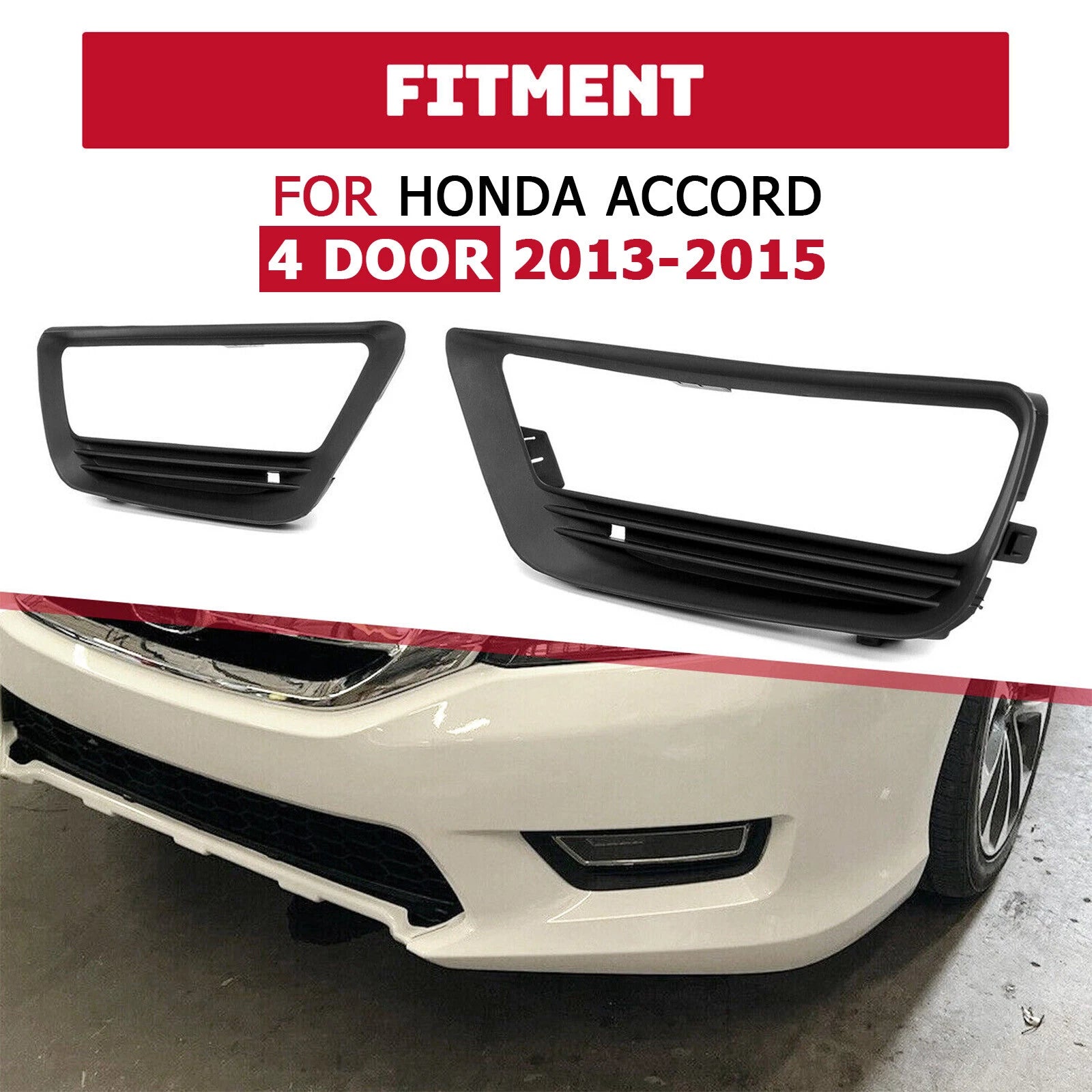 Fog Light Cover Trim Bezel Pair for Honda Accord (2013–2015)