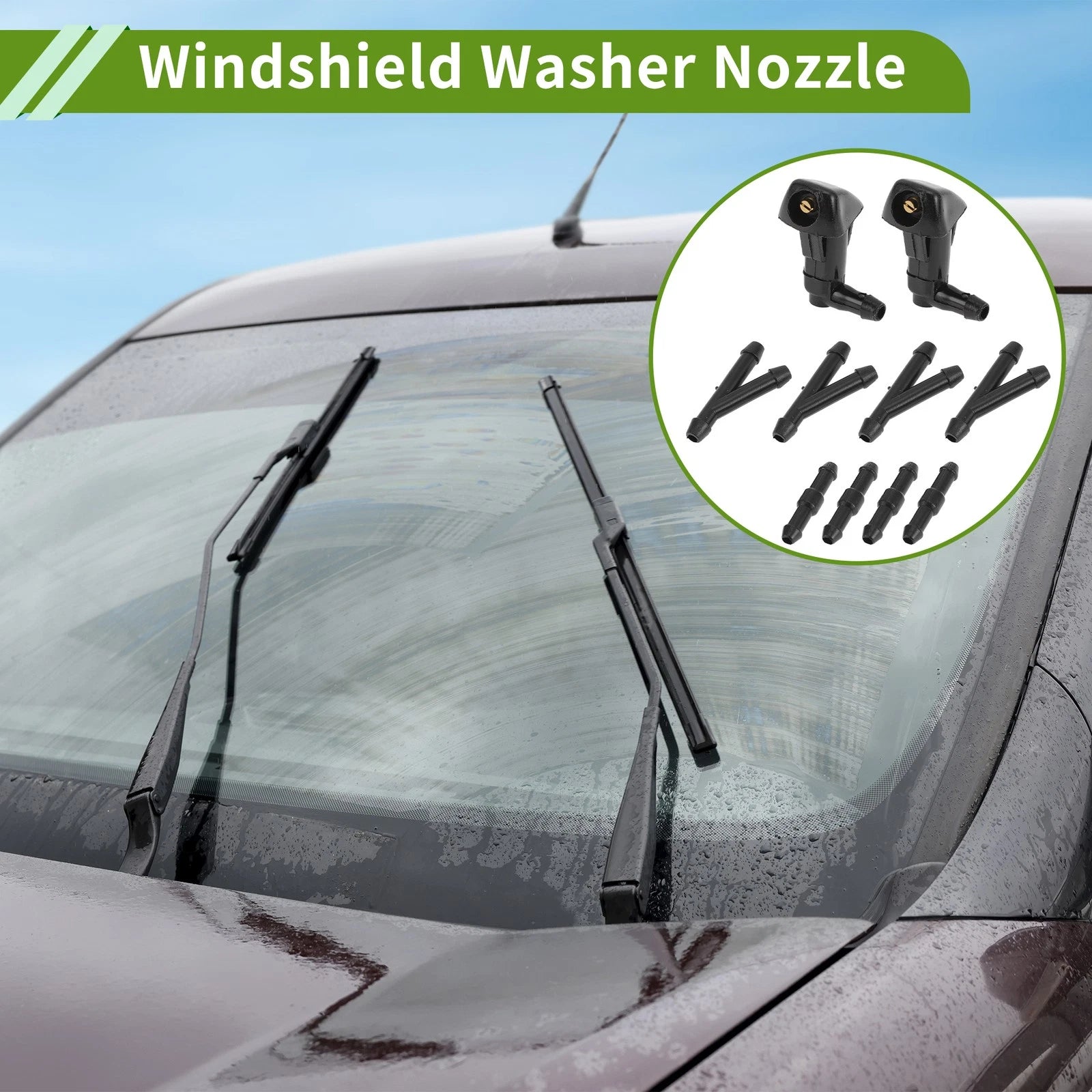 Windshield Washer Nozzle with Hose Connector for Honda (No. 76810SDAA11)