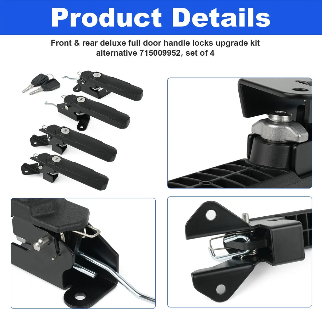 Set of 4 Door Latch Handle Barrel Locks for Can-Am Defender MAX (2016–2023)