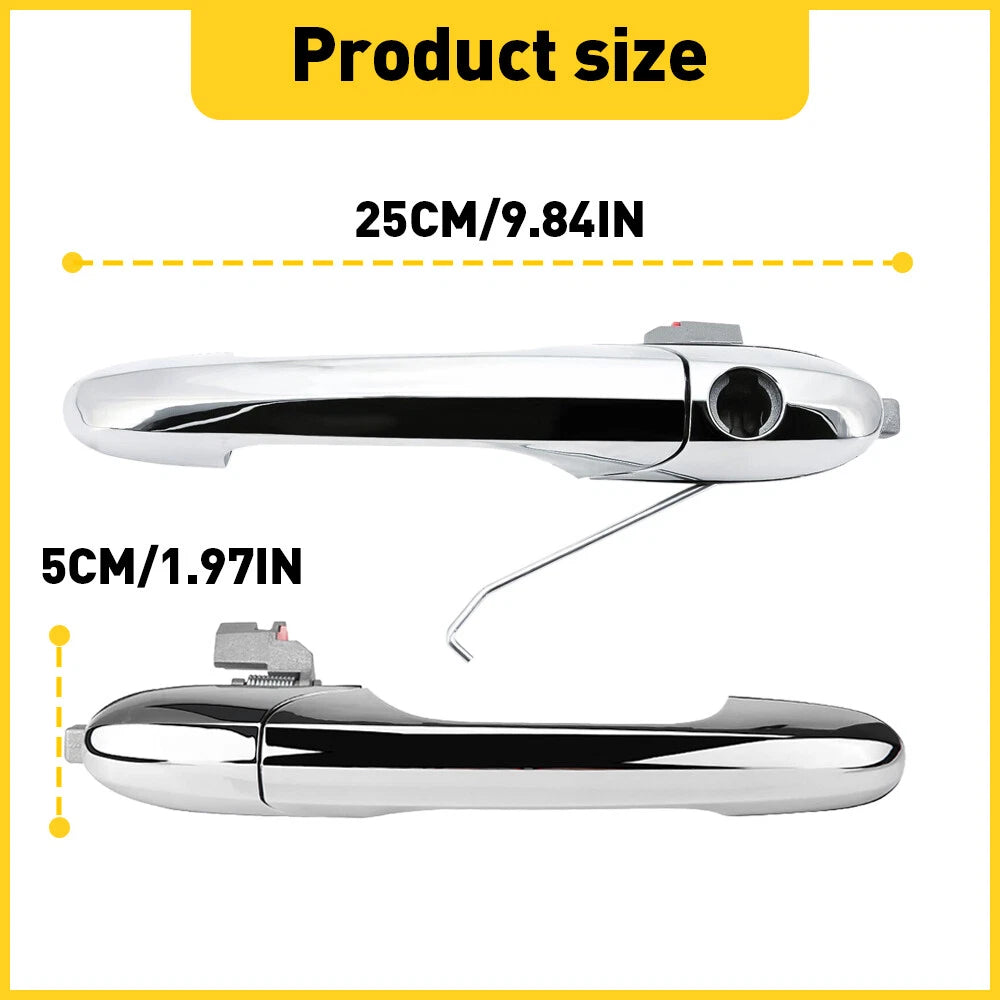 Chrome Door Handle Set for Fiat 500 (2012â2023)