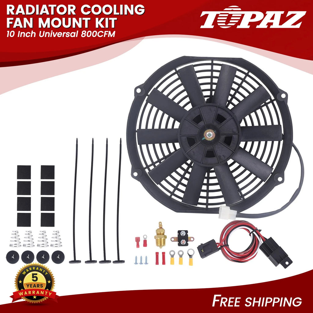 10 Inch Electric Radiator Cooling Fan & Thermostat Mount Kit (Universal)