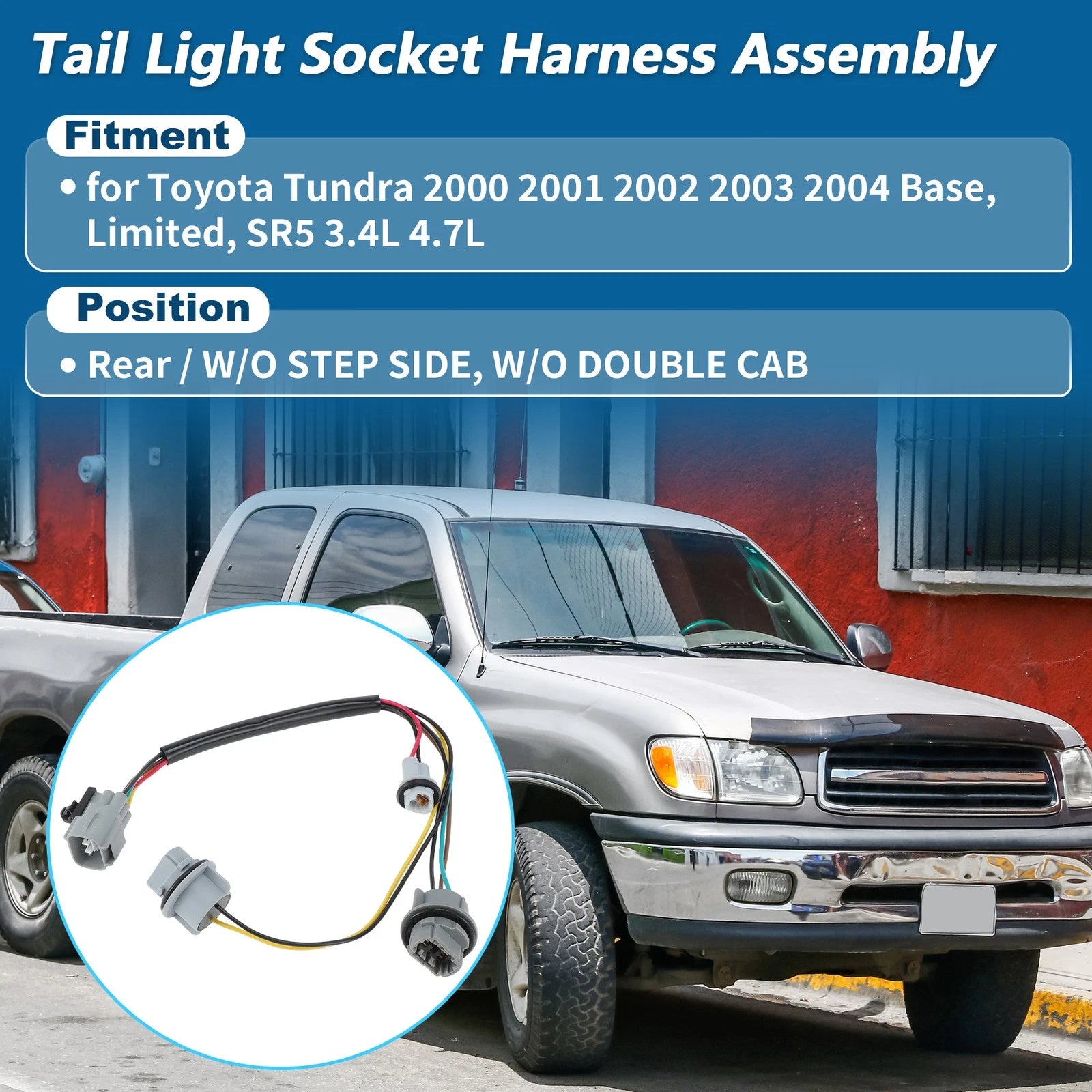 Tail Lamp Light Socket Harness 81555-0C010 for Toyota Tundra (2000–2004)