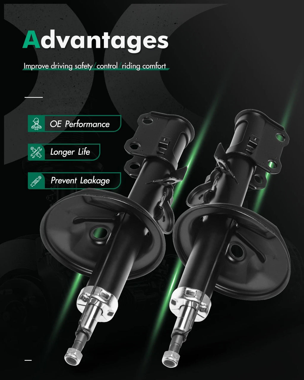 Front Pair Absorber Shocks Struts for Toyota Previa (1991–1997)
