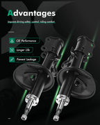 Front Pair Absorber Shocks Struts for Toyota Previa (1991–1997)
