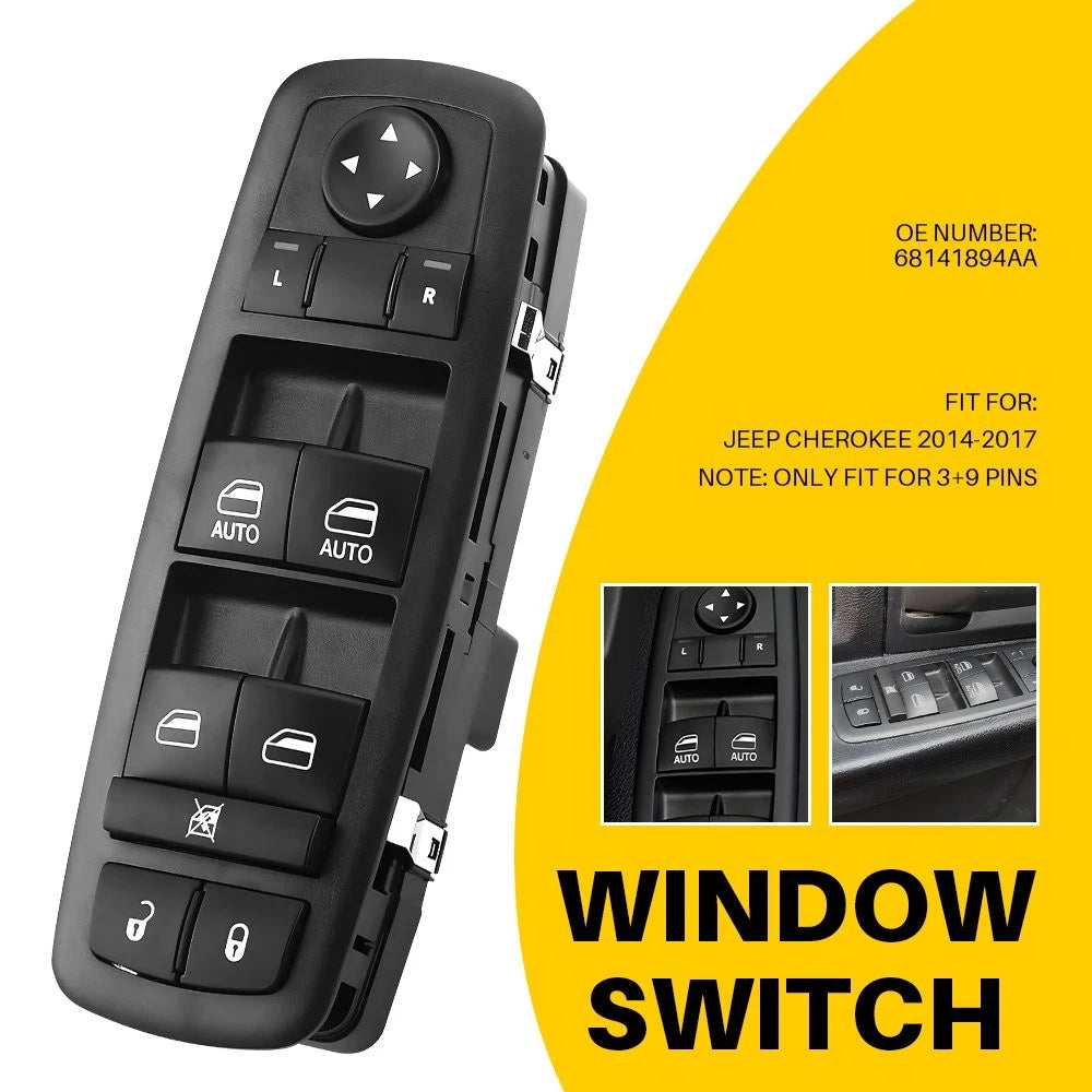 Left Master Power Window Switch for Jeep Cherokee (2014–2017) 68141894AA
