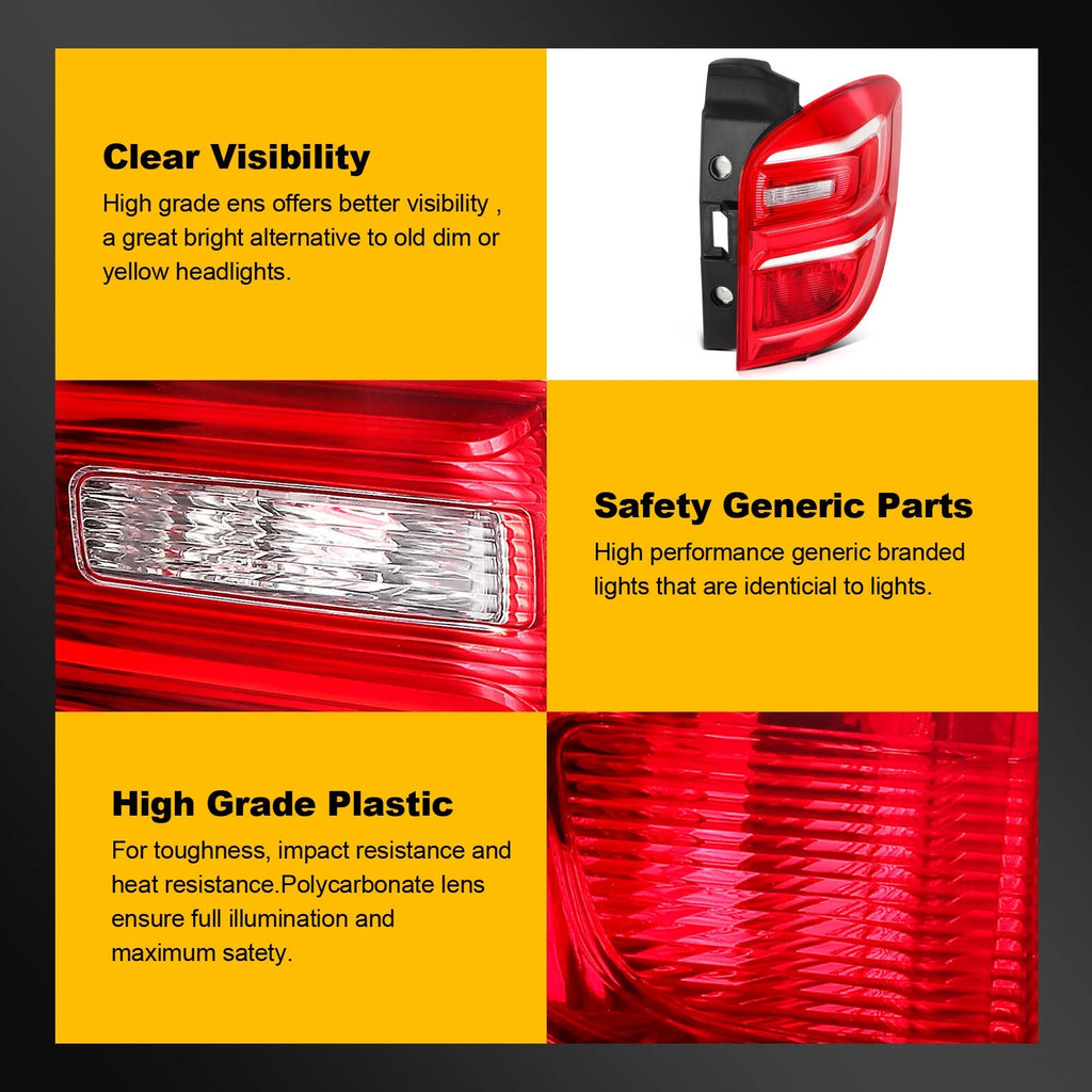 Tail Light Assembly for Chevy Equinox (2016–2017) Red Housing Right Side