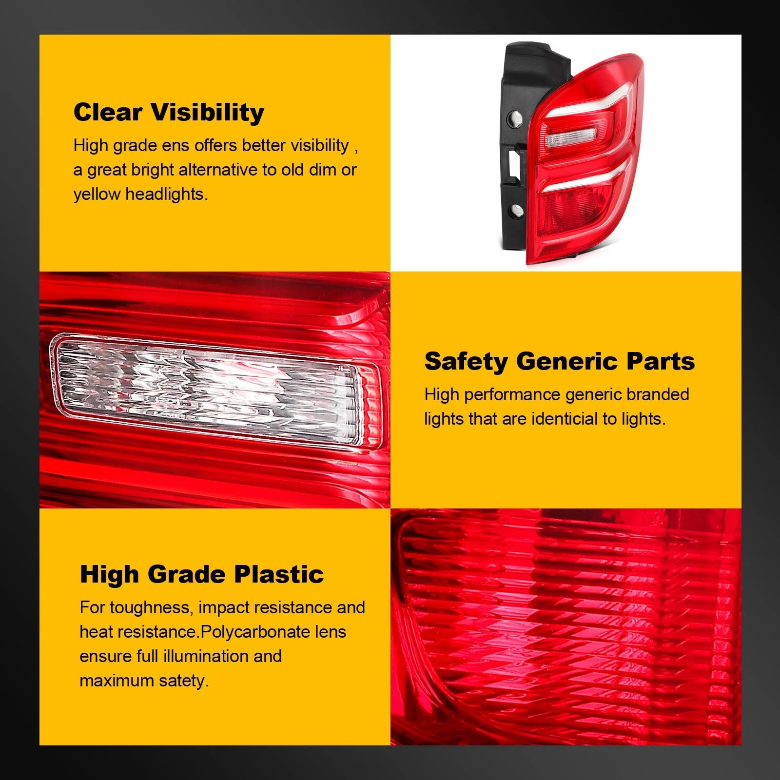 Tail Light Assembly for Chevy Equinox (2016–2017) Red Housing Right Side