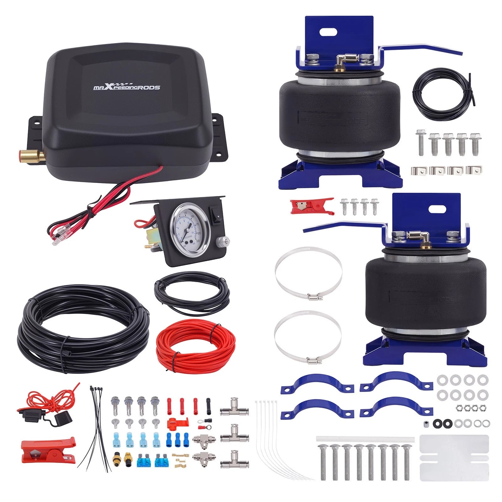 Air Suspension Springs + Compressor Kit for Chevy Express 2500 3500 (1996–2023)