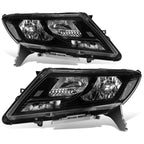 Headlight Assembly Pair for Nissan Pathfinder (2013–2016) Black Housing Clear Lens