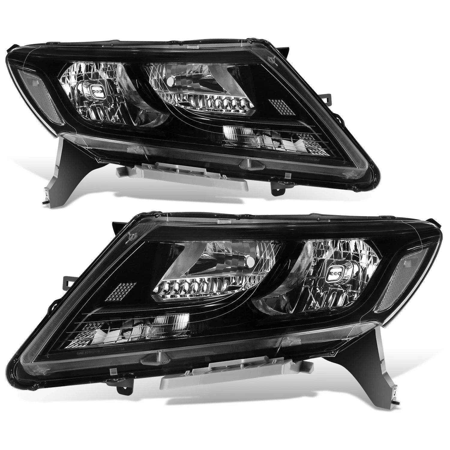 Headlight Assembly Pair for Nissan Pathfinder (2013–2016) Black Housing Clear Lens