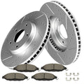 Front Brake Ceramic Pad & Drilled Slotted Rotor for Nissan Pathfinder (2015)