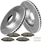 Front Brake Ceramic Pad & Drilled Slotted Rotor for Nissan Pathfinder (2015)