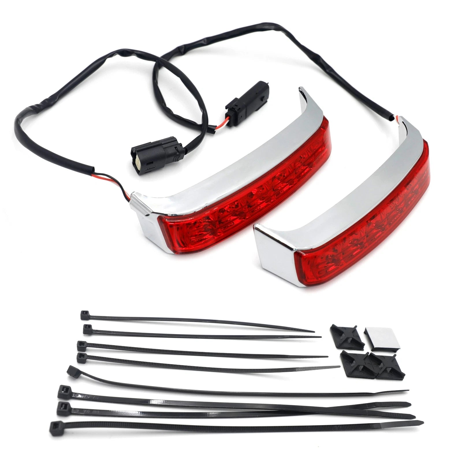 LED Chrome Saddlebag Run Brake Turn Signal Light for Harley FLHR FLHTKSE FLHRSE FLTRUSE (2010–2023)