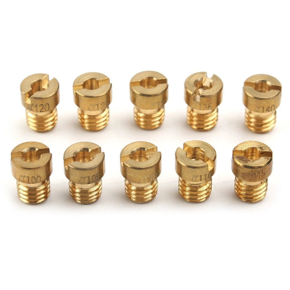 10PCS Carburetor Pilot Jets Kit for PWK Mikuni OKO KOSO Carb #100-#140