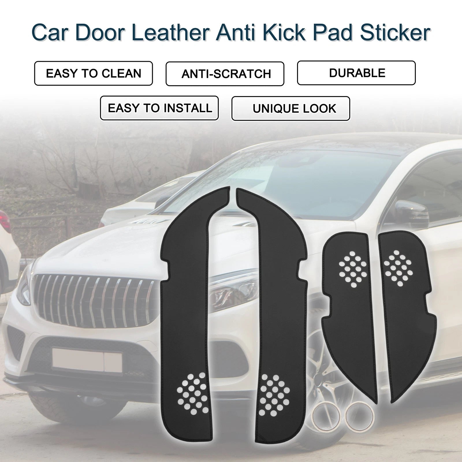 Set of 1 Car Door Leather Anti Kick Pad Sticker for Mercedes-Benz GLE (2017–2019)