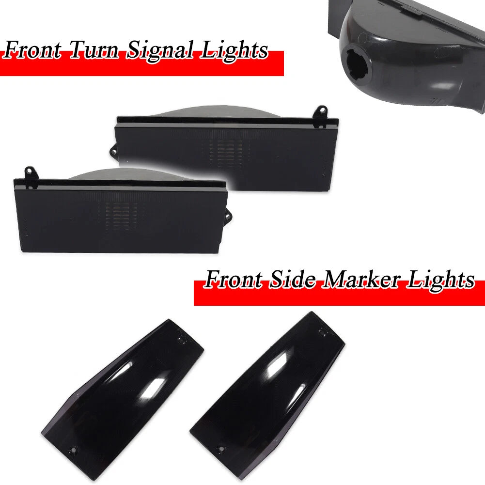 4X Smoke Front Signal and Side Marker Lights for Jeep Cherokee (1984–1996)