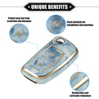 2X Smart Key Fob Case Cover for Nissan Rogue Frontier (Durable TPU, Blue)