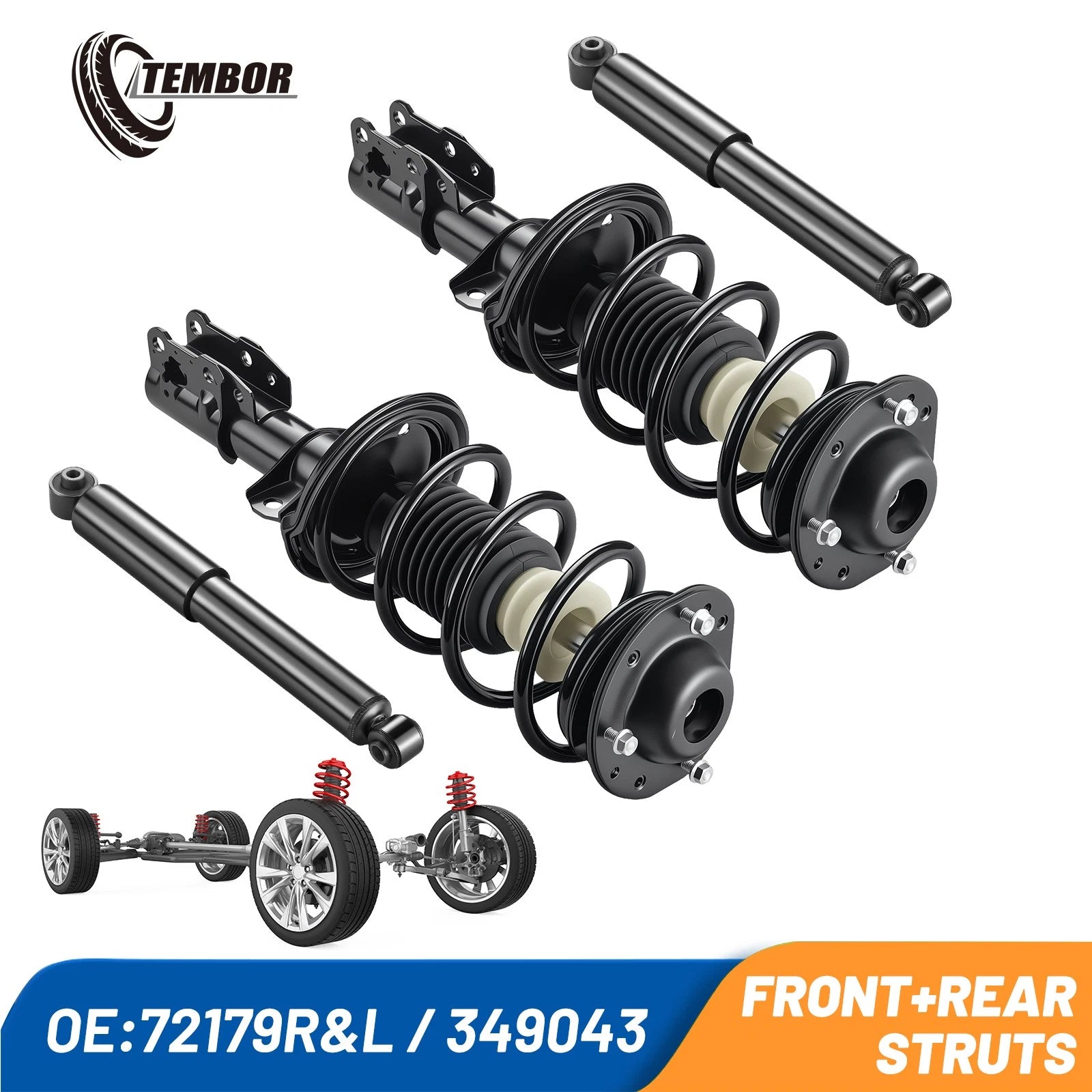 Struts Shocks for Pontiac G5, Chevy HHR & Cobalt (2006–2010) Set of 4