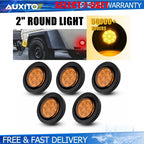 2" Round Amber LED Light for Trailer Side Marker Clearance (5-25X)