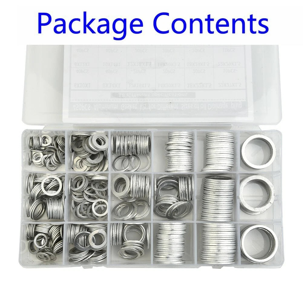 450pcs Oil Washers Flat Gasket Seal for Metric Screws