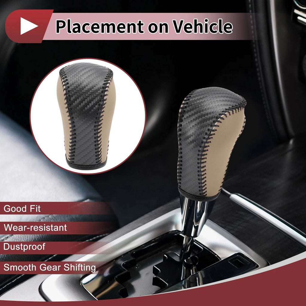 1 Pc Gear Shift Knob Cover for Mazda CX-5 (2013–2014) Black Beige Faux Leather