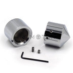 2PCS Chrome Front Axle Nut Cover Cap for Harley Softail Dyna V-Rod Touring (–)