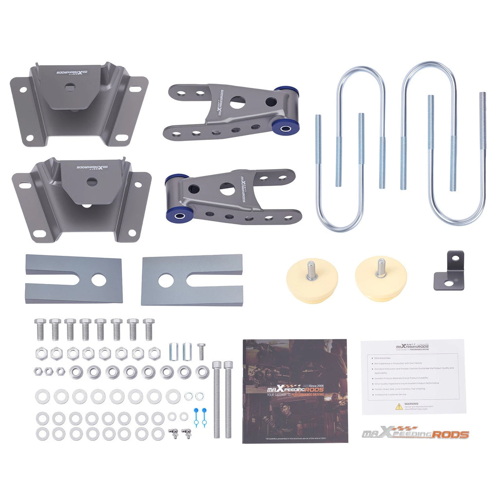 4" Rear Drop Hanger Shackle Kit for Ford F150 (1997–2003) 2WD/4WD