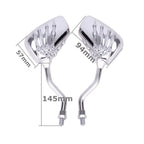 Universal Chrome Skeleton Skull Hand Rear View Side Mirrors 8MM 10MM