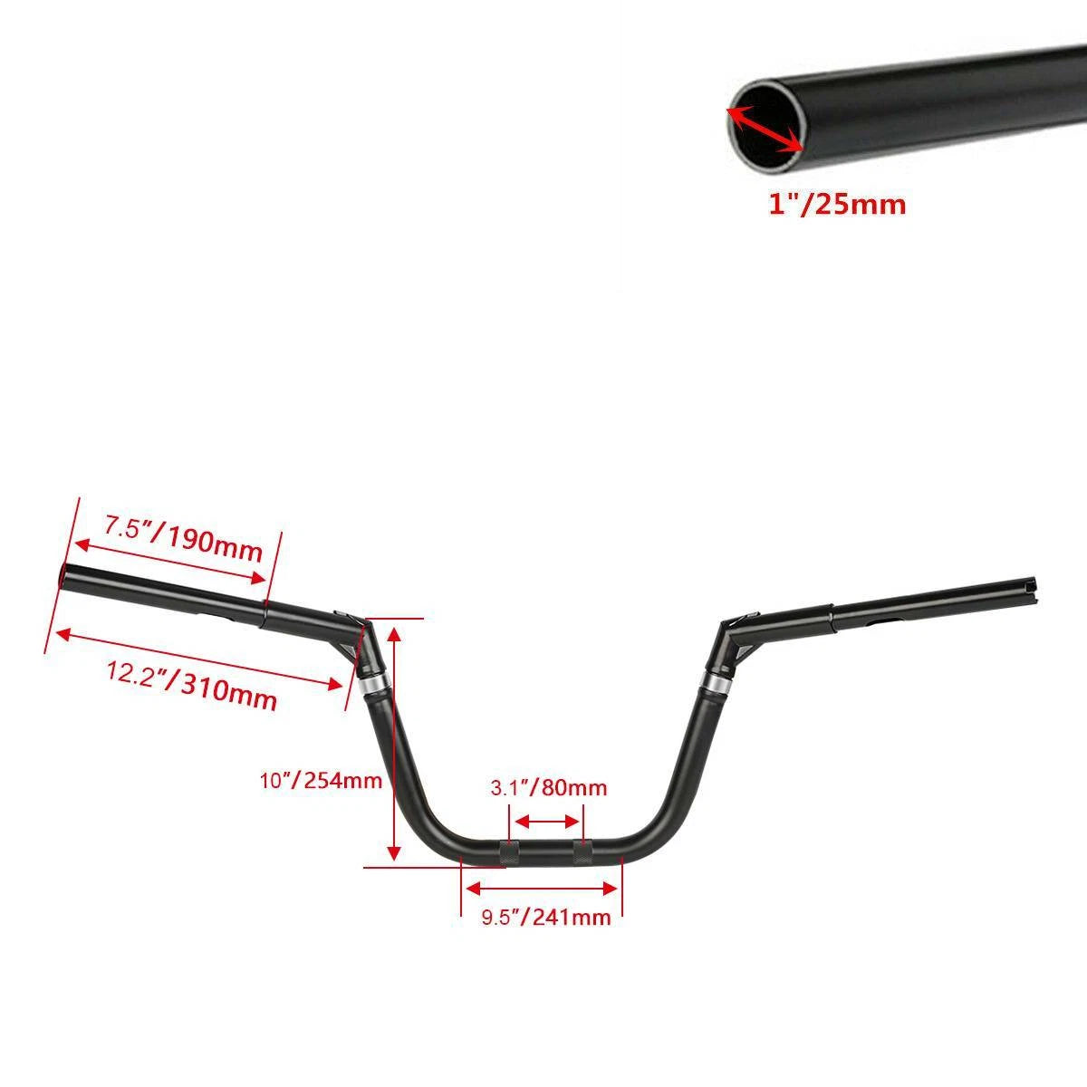 Adjustable 10" Rise 1-1/4" Handlebar for Harley FLSTF FLSTFB FXST (2000–2017)