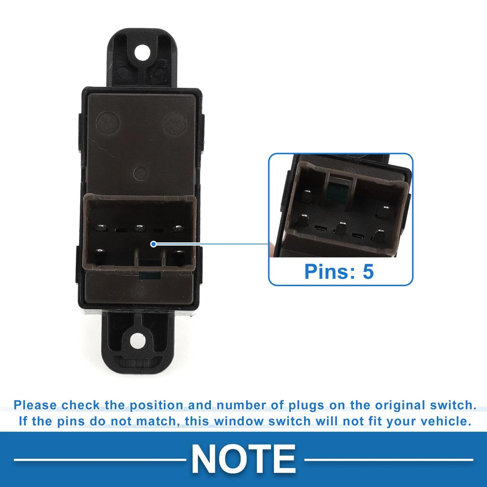 Passenger Side Power Window Switch for Hyundai Accent (2010–2014) 935810U000