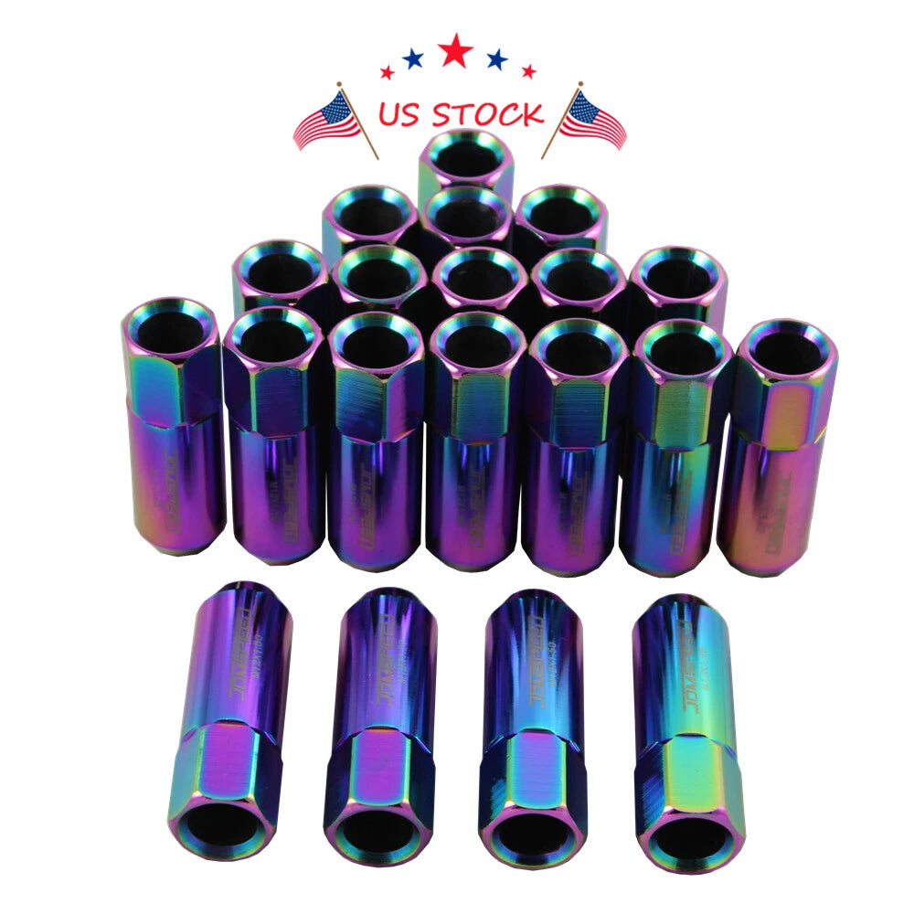 Set of 4 Extended Forged Aluminum Tuner Racing Lug Nuts for JDM Vehicles