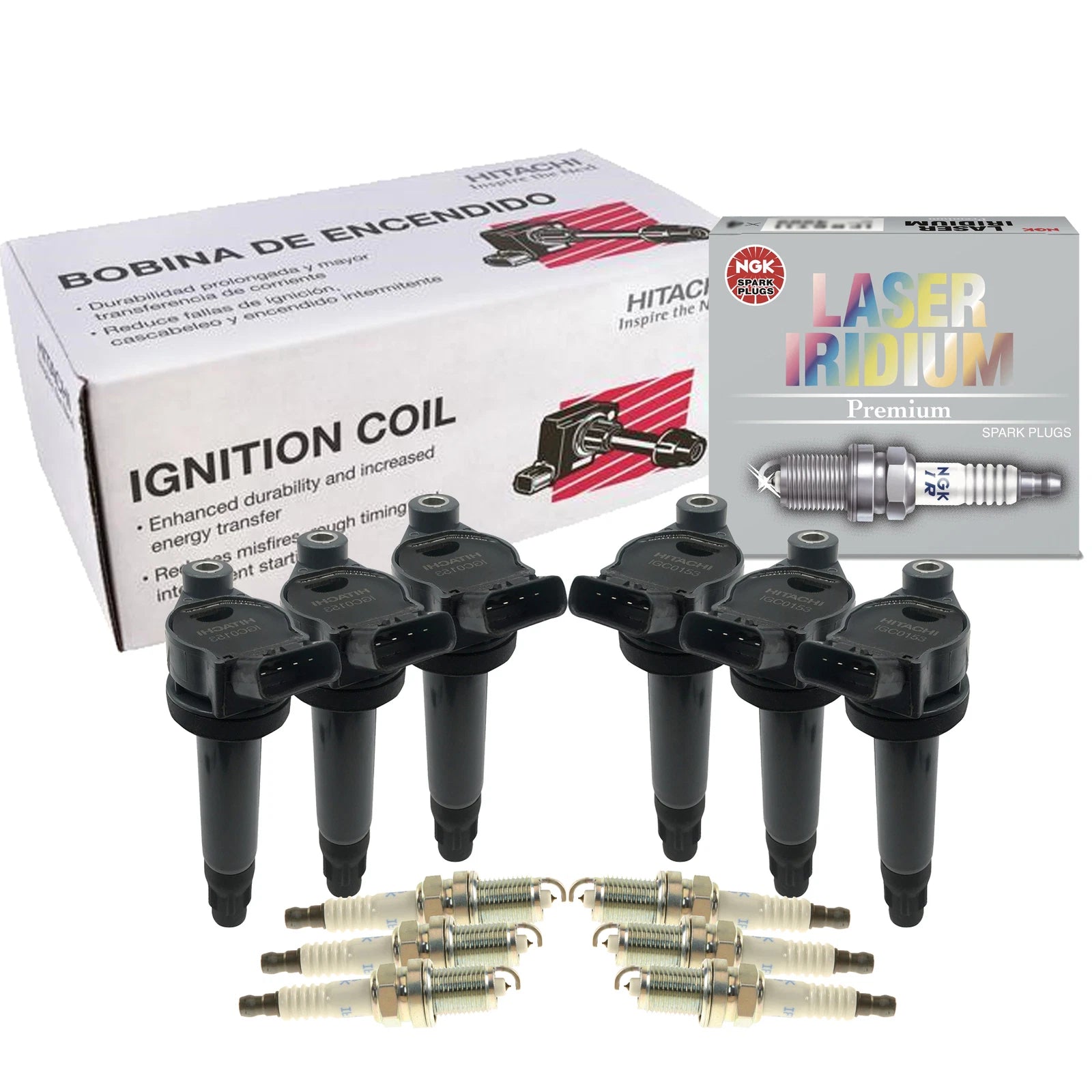 Set of 6 Ignition Coils & NGK Laser Iridium Spark Plugs for Lexus Toyota V6