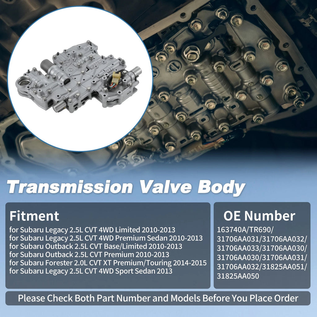 CVT Transmission Valve Body for Subaru Legacy Outback Forester (TR690/163740A)