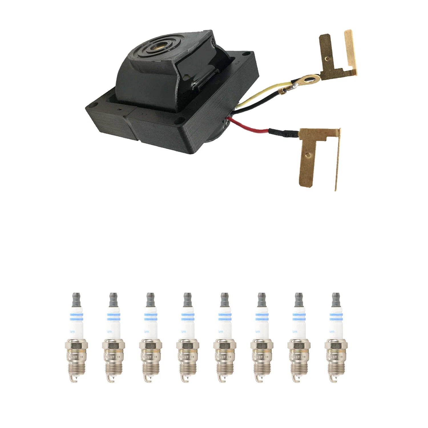 Set of 8 Hitachi Ignition Coils & Bosch Iridium Spark Plugs for C10 Impala Malibu (1960–1980)