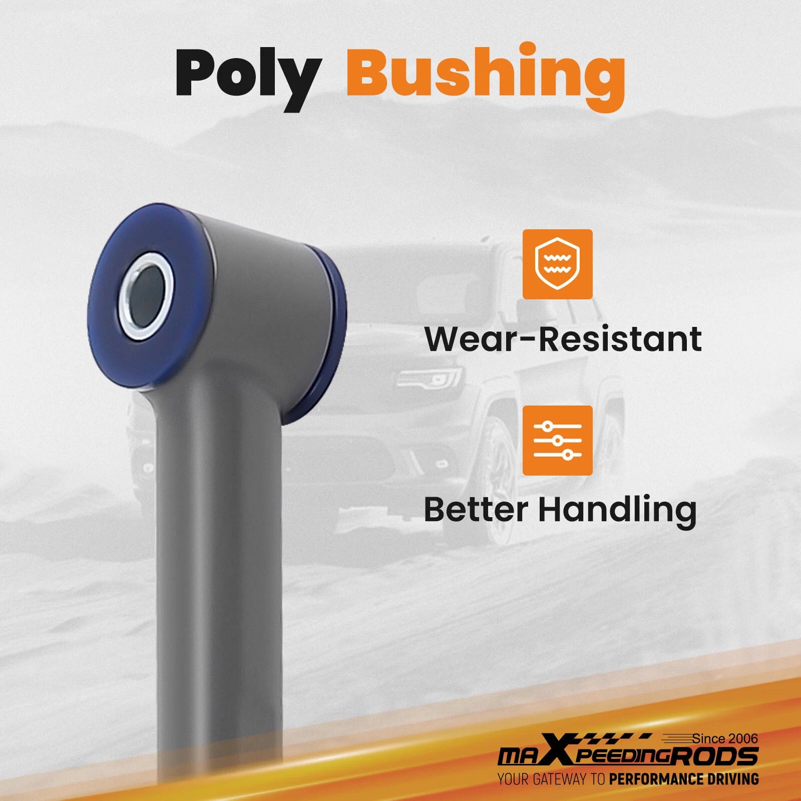 Adjustable Rear Panhard Track Bar w/Poly Bushing for Ford Mustang (2005–2014)