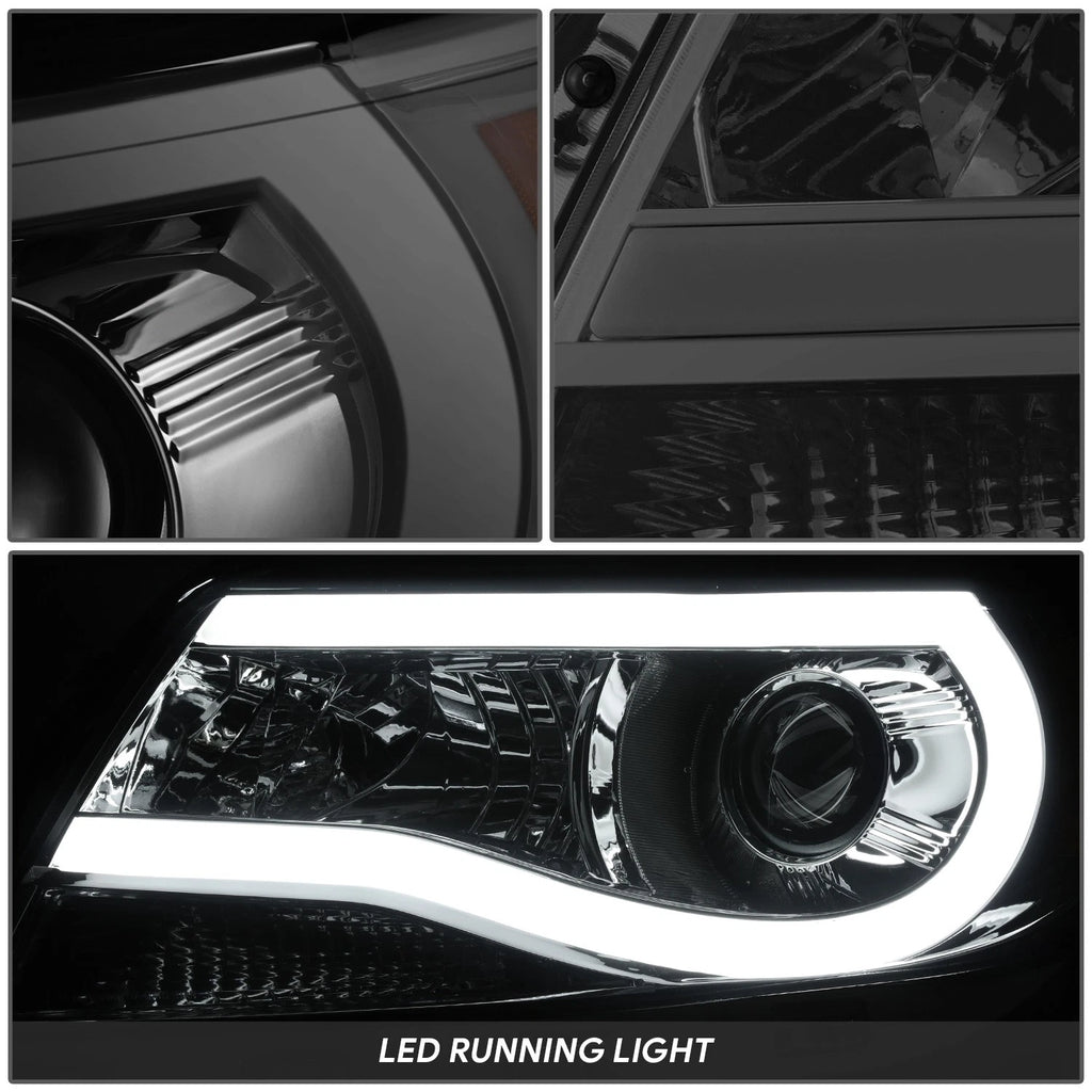 3D LED Bar Chrome Smoked Amber Projector Headlights for Chevrolet Colorado (2015–2022)