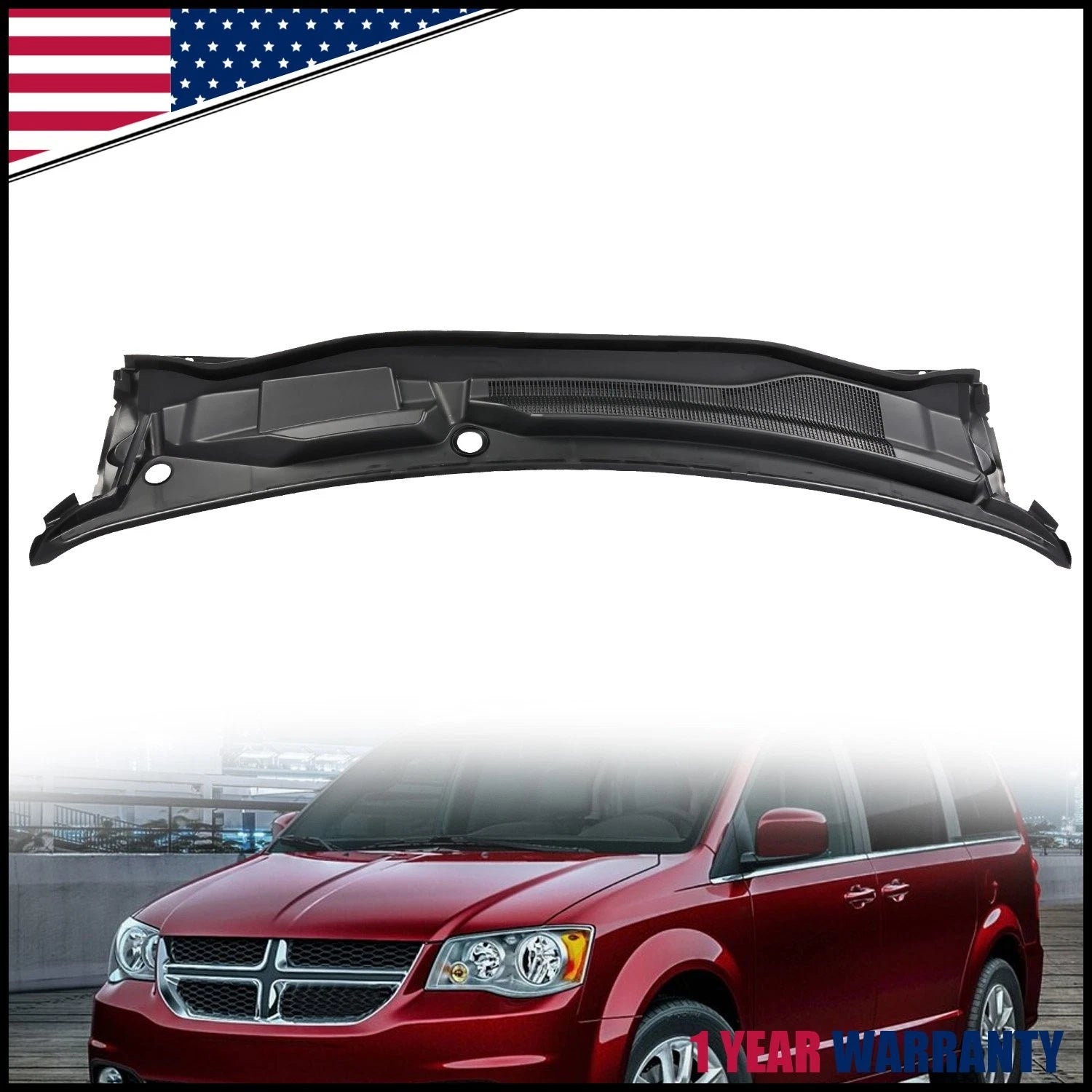 Windshield Wiper Cowl Grille Panel for Dodge Grand Caravan (2008–2020) 5113548AC