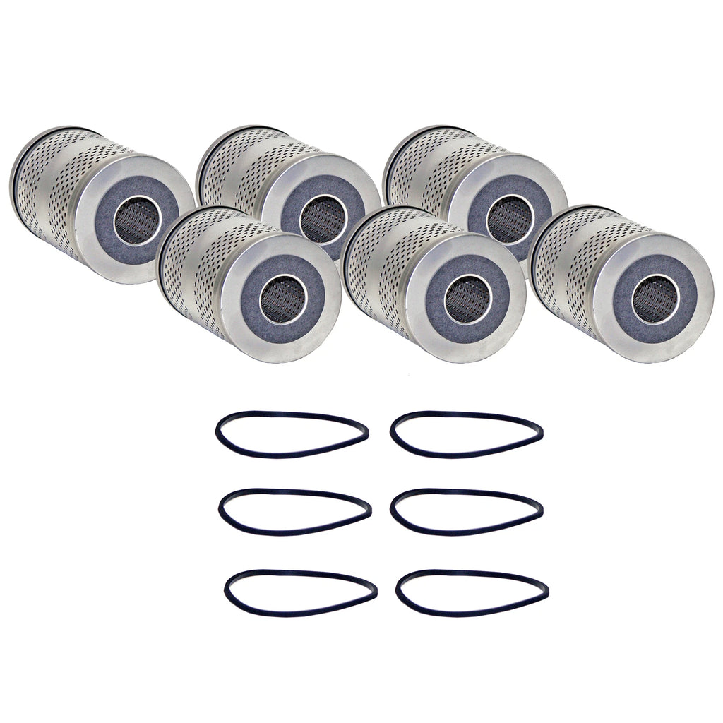 Set of 6 Engine Oil Filters for Chevrolet GMC Studebaker (Iso StdAsp)