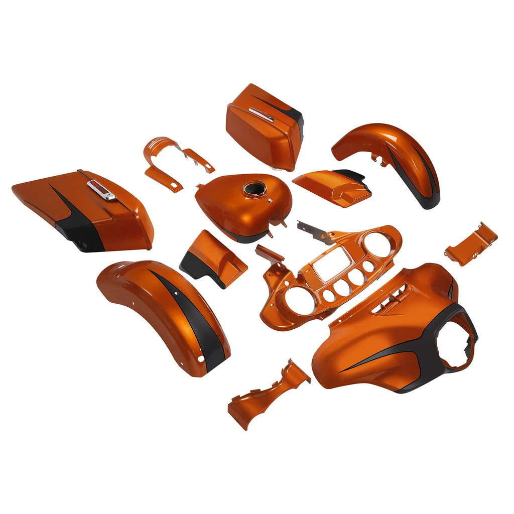 Fairing Body Kit for Harley Street Glide (2014–2024) Scorched Orange/Black Denim
