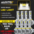 Set of 2 AUXITO 9005 + 9006 LED Headlight Combo M6S 60000LM 6500K White