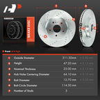 Front Side Drilled Brake Rotors for Honda CR-V (2017-2023)