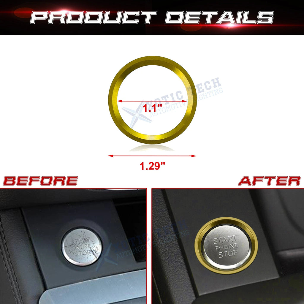 Engine Start Stop Ignition Switch Button Ring Cover for Audi A4 S4 (2010-2019)