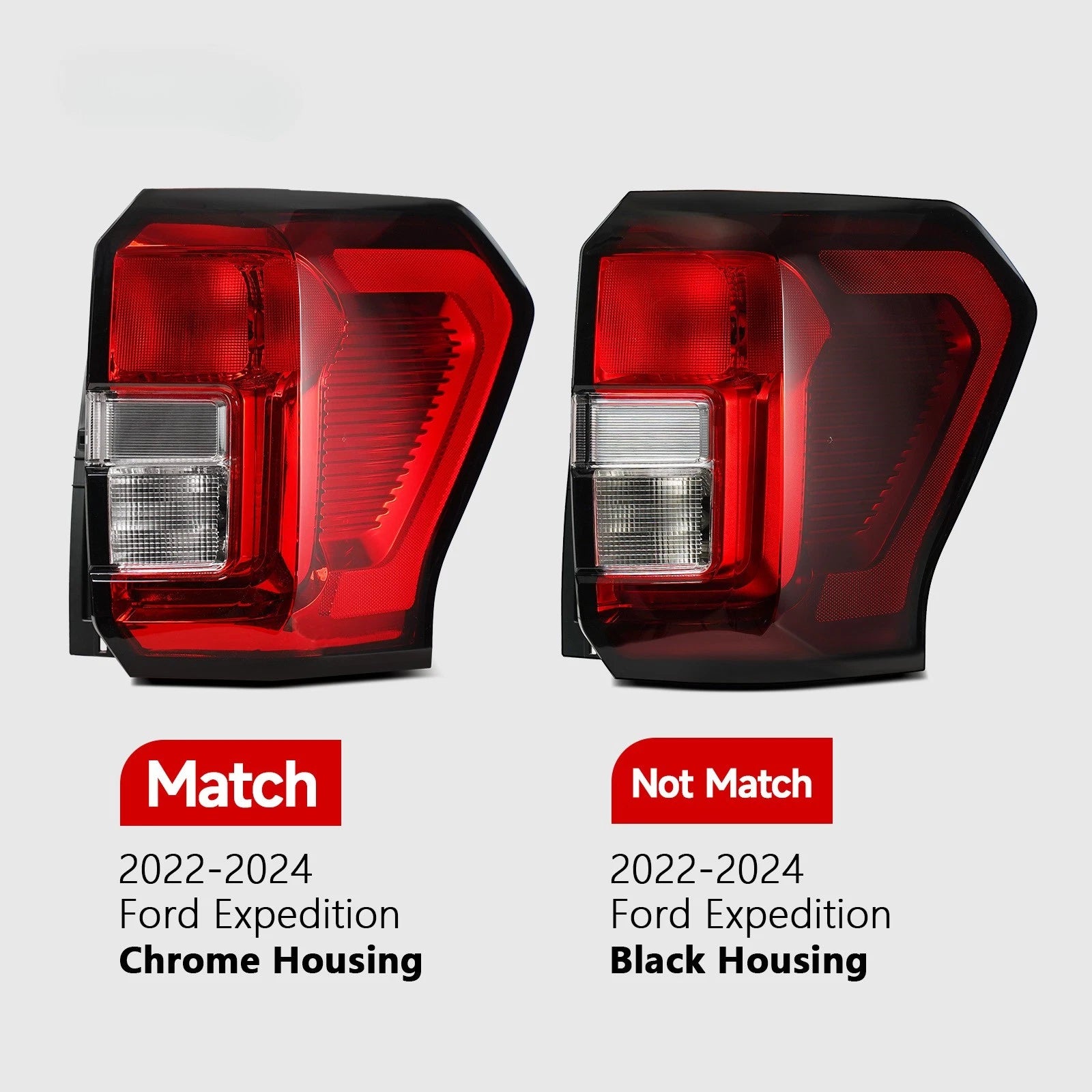 Halogen Tail Light Chrome Right Passenger for Ford Expedition XL/XLT (2022–2025)