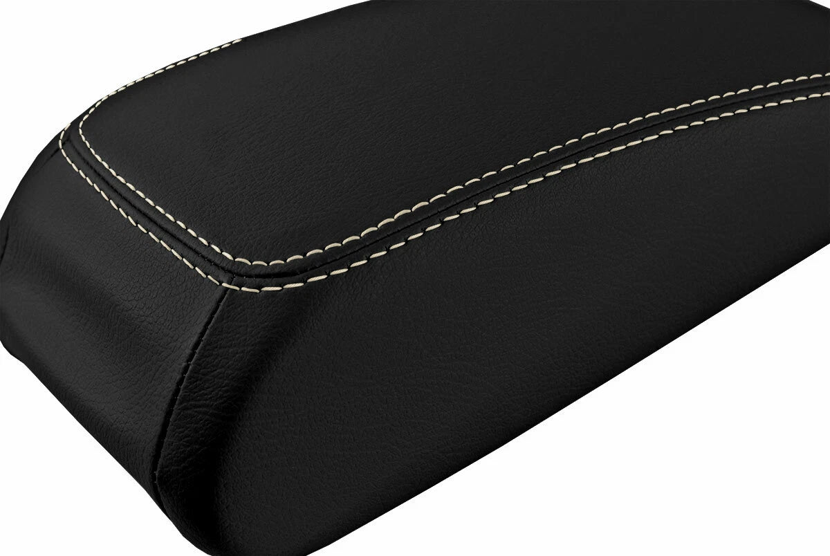 Leather Console Lid Armrest Cover for Audi A3 (2015–2020) - Beige Stitch